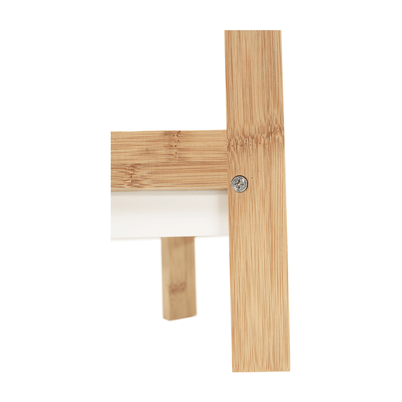 Casa si Gradina - Mobilier - Biblioteci si rafturi - Etajere - Etajera corner, alb/bambus natural, FONG - Infinity.ro