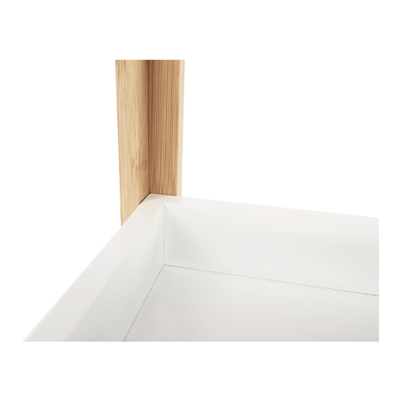 Casa si Gradina - Mobilier - Biblioteci si rafturi - Etajere - Etajera corner, alb/bambus natural, FONG - Infinity.ro