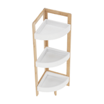 Casa si Gradina - Mobilier - Biblioteci si rafturi - Etajere - Etajera corner, alb/bambus natural, FONG - Infinity.ro