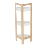 Casa si Gradina - Mobilier - Biblioteci si rafturi - Etajere - Etajera corner, alb/bambus natural, FONG - Infinity.ro