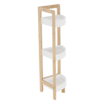Casa si Gradina - Mobilier - Biblioteci si rafturi - Etajere - Etajera corner, alb/bambus natural, FONG - Infinity.ro