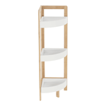 Casa si Gradina - Mobilier - Biblioteci si rafturi - Etajere - Etajera corner, alb/bambus natural, FONG - Infinity.ro