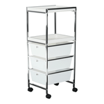 Casa si Gradina - Mobilier - Biblioteci si rafturi - Rafturi - Raft portabil, alb/crom, CORFU - Infinity.ro