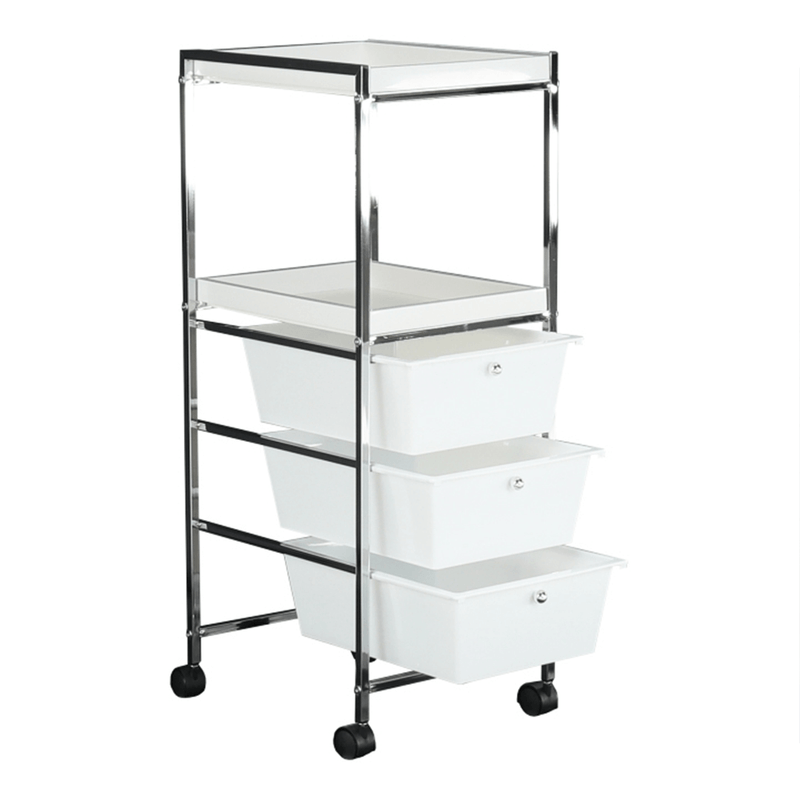 Casa si Gradina - Mobilier - Biblioteci si rafturi - Rafturi - Raft portabil, alb/crom, CORFU - Infinity.ro