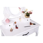 Casa si Gradina - Mobilier - Comode si corpuri - Masute de toaleta - Masuta de toaleta cu taburet, alb/argintiu, LINET NEW - Infinity.ro