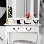 Casa si Gradina - Mobilier - Comode si corpuri - Masute de toaleta - Masuta de toaleta cu taburet, alb/argintiu, REGINA NEW - Infinity.ro