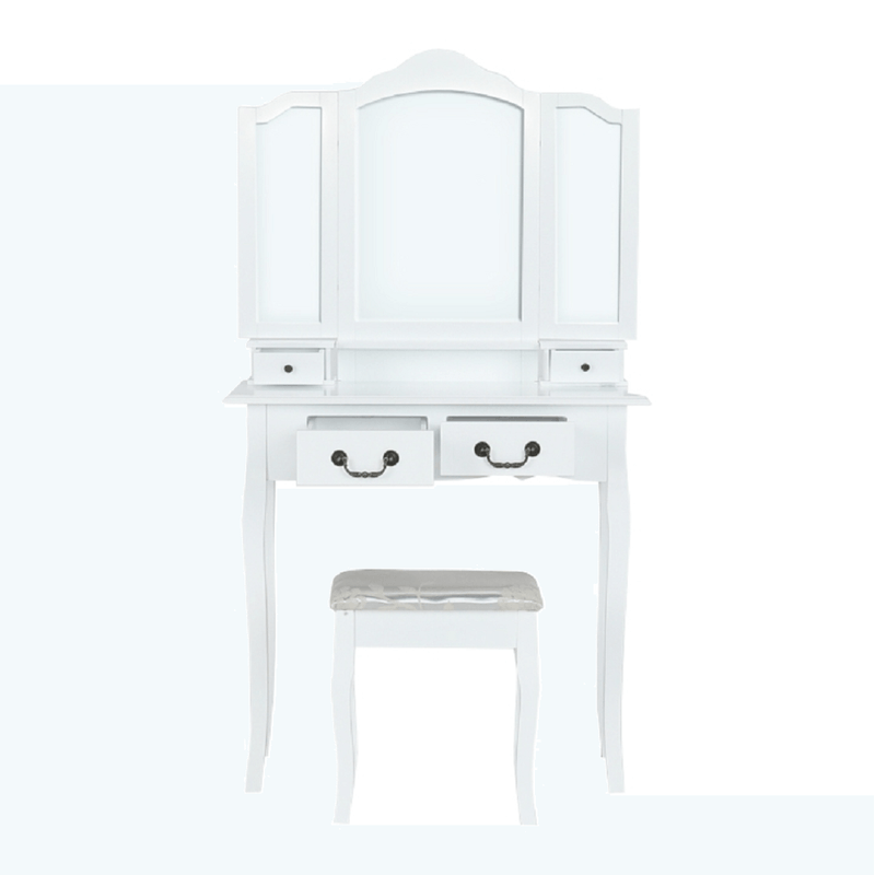 Casa si Gradina - Mobilier - Comode si corpuri - Masute de toaleta - Masuta de toaleta cu taburet, alb/argintiu, REGINA NEW - Infinity.ro