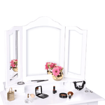 Casa si Gradina - Mobilier - Comode si corpuri - Masute de toaleta - Masuta de toaleta cu taburet, alb/argintiu, REGINA NEW - Infinity.ro