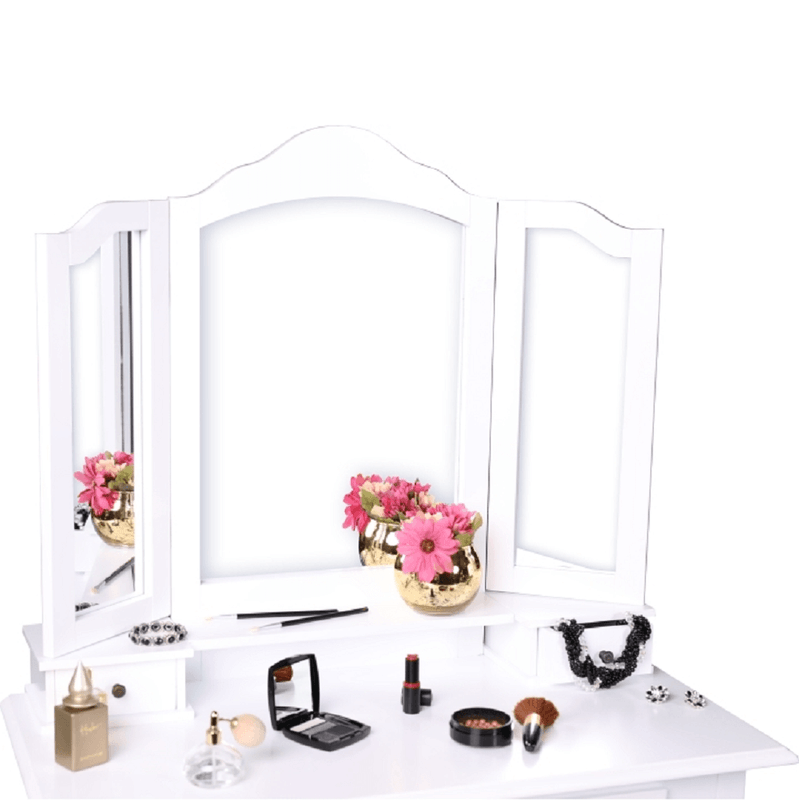 Casa si Gradina - Mobilier - Comode si corpuri - Masute de toaleta - Masuta de toaleta cu taburet, alb/argintiu, REGINA NEW - Infinity.ro