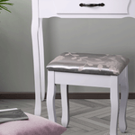 Casa si Gradina - Mobilier - Comode si corpuri - Masute de toaleta - Masuta de toaleta cu taburet, alb/argintiu, LINET NEW - Infinity.ro