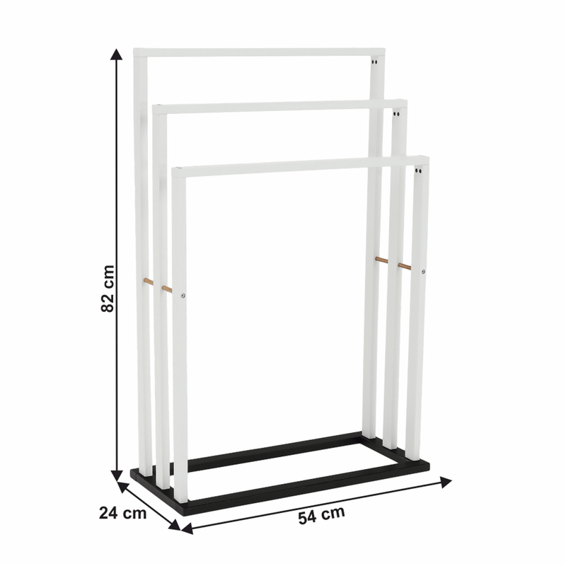 Casa si Gradina - Sanitare - Suporturi si accesorii baie - Suporturi baie - Suport pt. prosoape, alb/negru, KOMO NEW - Infinity.ro