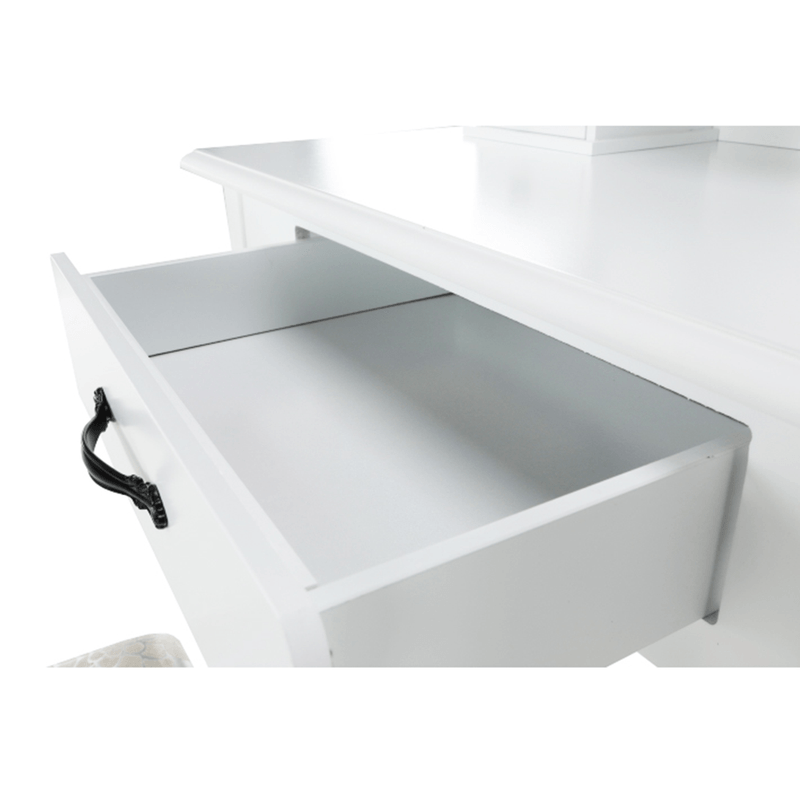 Casa si Gradina - Mobilier - Comode si corpuri - Masute de toaleta - Masuta de toaleta cu taburet, alb/argintiu, LINET NEW - Infinity.ro