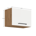 Casa si Gradina - Mobilier - Comode si corpuri - Corpuri bucatarie - Cabinet superior, stejar Lancelot/alb extra lucios HG, VEGA 50 GU-36 1F - Infinity.ro