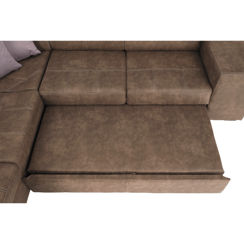 Casa si Gradina - Mobilier - Canapele si coltare - Coltare - Coltar, material maro/violet deschis, stanga, LANZA - Infinity.ro