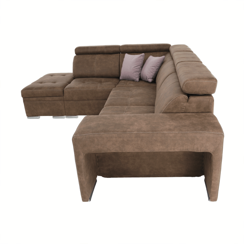 Casa si Gradina - Mobilier - Canapele si coltare - Coltare - Coltar, material maro/violet deschis, stanga, LANZA - Infinity.ro