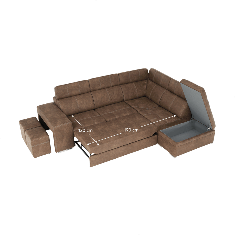 Casa si Gradina - Mobilier - Canapele si coltare - Coltare - coltar, material maro/violet deschis, dreapta, LANZA - Infinity.ro