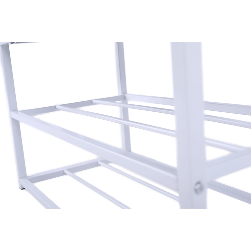 Casa si Gradina - Mobilier - Organizare si depozitare - Bancute - Banca cu rafturi pantofi, negru/alb, LYROS - Infinity.ro