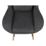 Casa si Gradina - Mobilier - Scaune si fotolii - Fotolii - Fotoliu balansoar, material textil gri/lemn, HARPER - Infinity.ro