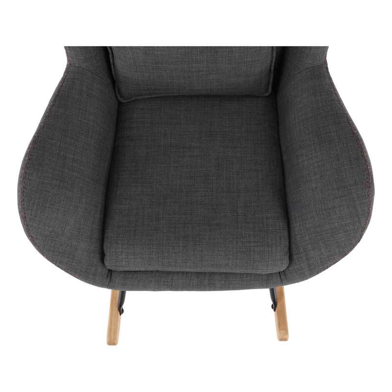 Casa si Gradina - Mobilier - Scaune si fotolii - Fotolii - Fotoliu balansoar, material textil gri/lemn, HARPER - Infinity.ro