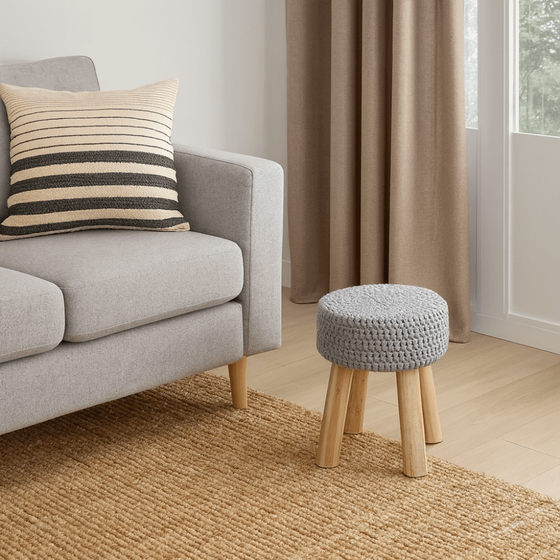 Casa si Gradina - Mobilier - Scaune si fotolii - Tabureti - Taburet, lana gri, NAIDA - Infinity.ro