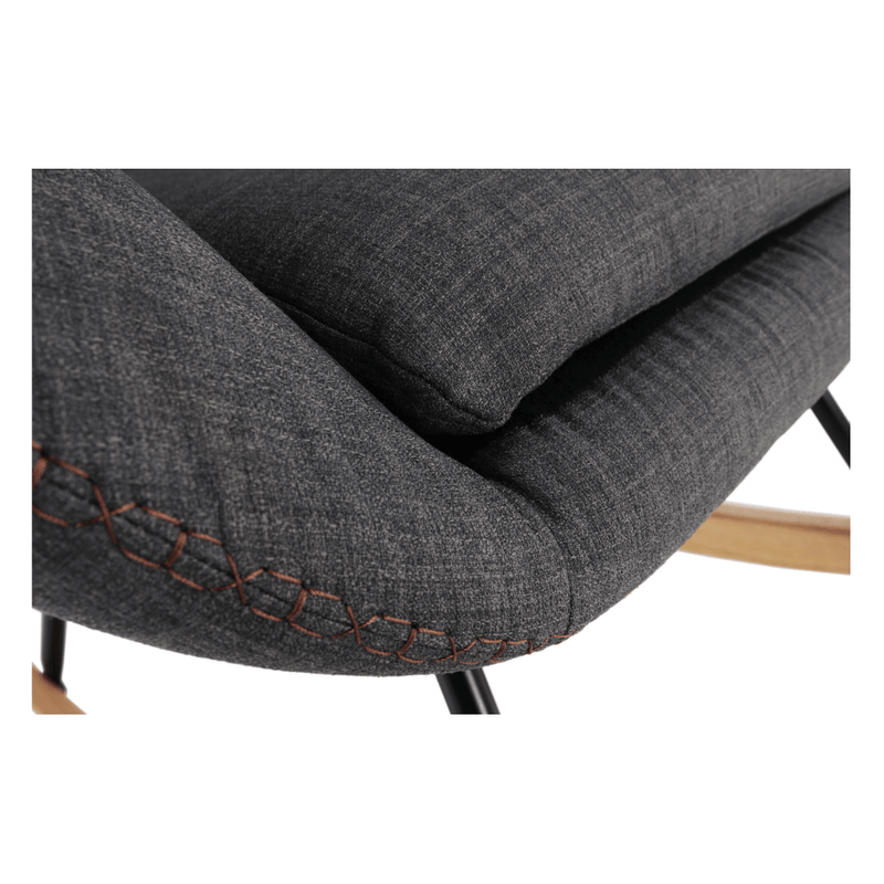 Casa si Gradina - Mobilier - Scaune si fotolii - Fotolii - Fotoliu balansoar, material textil gri/lemn, HARPER - Infinity.ro