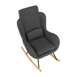 Casa si Gradina - Mobilier - Scaune si fotolii - Fotolii - Fotoliu balansoar, material textil gri/lemn, HARPER - Infinity.ro