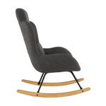 Casa si Gradina - Mobilier - Scaune si fotolii - Fotolii - Fotoliu balansoar, material textil gri/lemn, HARPER - Infinity.ro