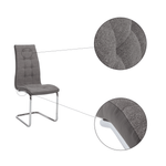 Casa si Gradina - Mobilier - Scaune si fotolii - Scaune - Scaun bucatarie, material textil gri deschis/piele ecologica gri/crom, SALOMA NEW - Infinity.ro