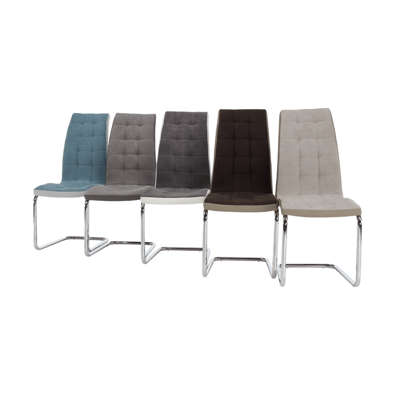 Casa si Gradina - Mobilier - Scaune si fotolii - Scaune - Scaun bucatarie, material textil gri deschis/piele ecologica gri/crom, SALOMA NEW - Infinity.ro