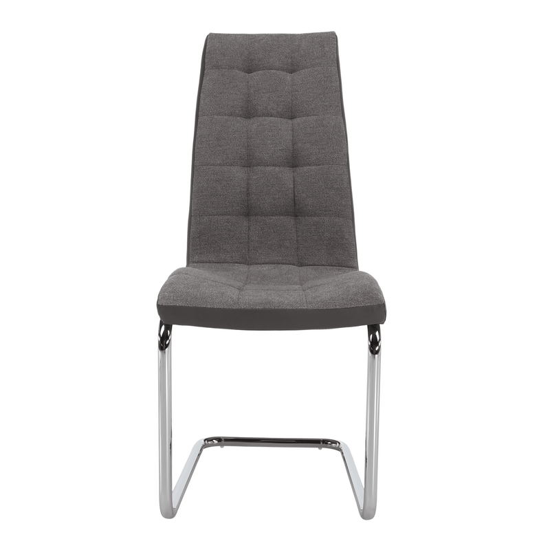 Casa si Gradina - Mobilier - Scaune si fotolii - Scaune - Scaun bucatarie, material textil gri deschis/piele ecologica gri/crom, SALOMA NEW - Infinity.ro