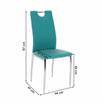 Casa si Gradina - Mobilier - Scaune si fotolii - Scaune - Scaun bucatarie, piele ecologica albastru petrol/crom, OLIVA NEW - Infinity.ro