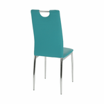 Casa si Gradina - Mobilier - Scaune si fotolii - Scaune - Scaun bucatarie, piele ecologica albastru petrol/crom, OLIVA NEW - Infinity.ro