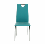 Casa si Gradina - Mobilier - Scaune si fotolii - Scaune - Scaun bucatarie, piele ecologica albastru petrol/crom, OLIVA NEW - Infinity.ro
