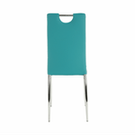 Casa si Gradina - Mobilier - Scaune si fotolii - Scaune - Scaun bucatarie, piele ecologica albastru petrol/crom, OLIVA NEW - Infinity.ro