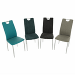 Casa si Gradina - Mobilier - Scaune si fotolii - Scaune - Scaun bucatarie, piele ecologica albastru petrol/crom, OLIVA NEW - Infinity.ro