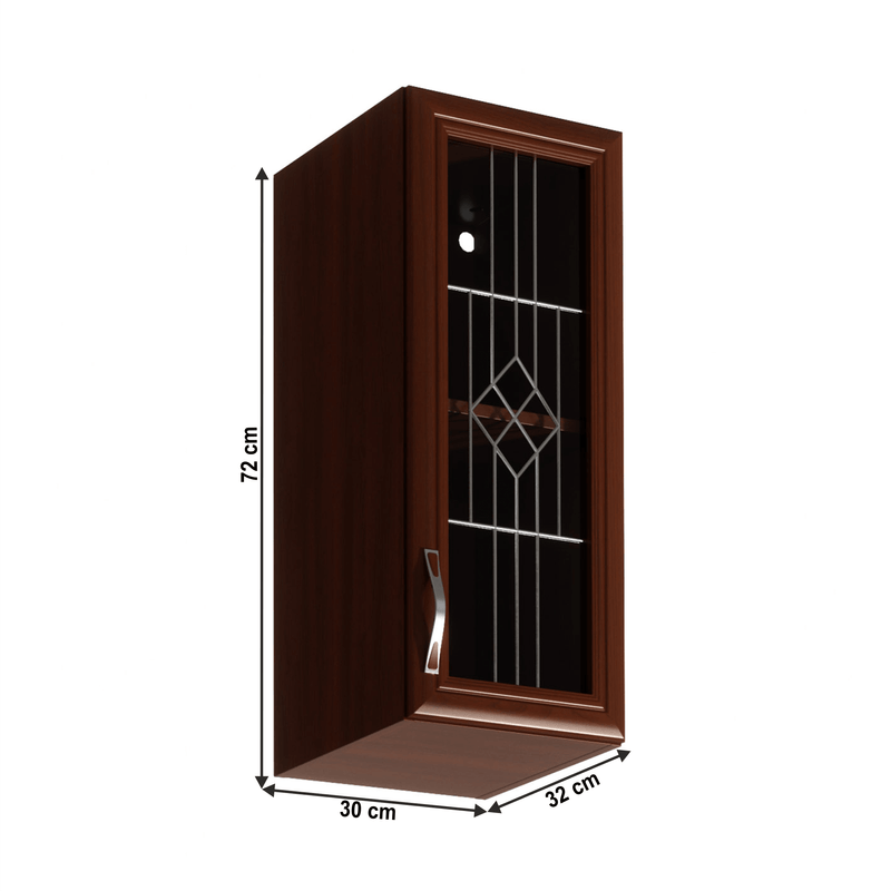 Casa si Gradina - Mobilier - Dulapuri si sifoniere - Dulapuri - Dulap superior G30S cu geam, model dreapta, nuc Milano, SICILIA - Infinity.ro