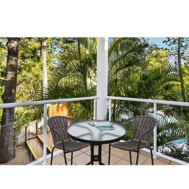 Casa si Gradina - Gradina si terasa - Mobilier exterior - Mese gradina - Masa gradina, otel negru/sticla securizata, BORGEN TYP 2 - Infinity.ro