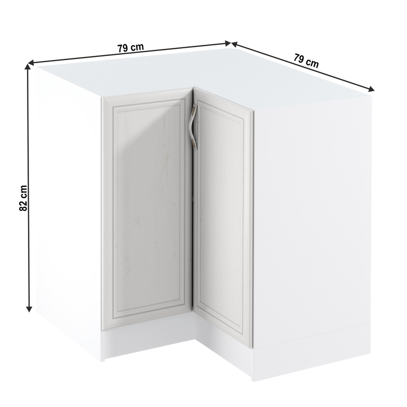 Casa si Gradina - Mobilier - Dulapuri si sifoniere - Dulapuri - Dulap inferior de colt D90N, alb/pin Andersen, dreapta, SICILIA - Infinity.ro