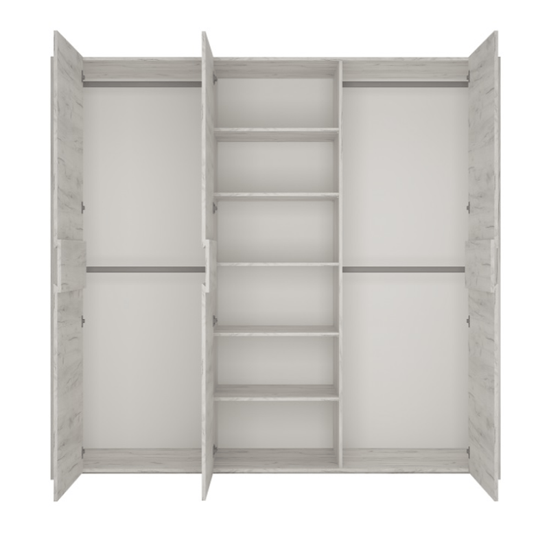 Casa si Gradina - Mobilier - Seturi de mobilier - Seturi dormitor - Set dormitor, (dulap, pat 160x200, 2x noptiera), alb craft, ANGEL - Infinity.ro