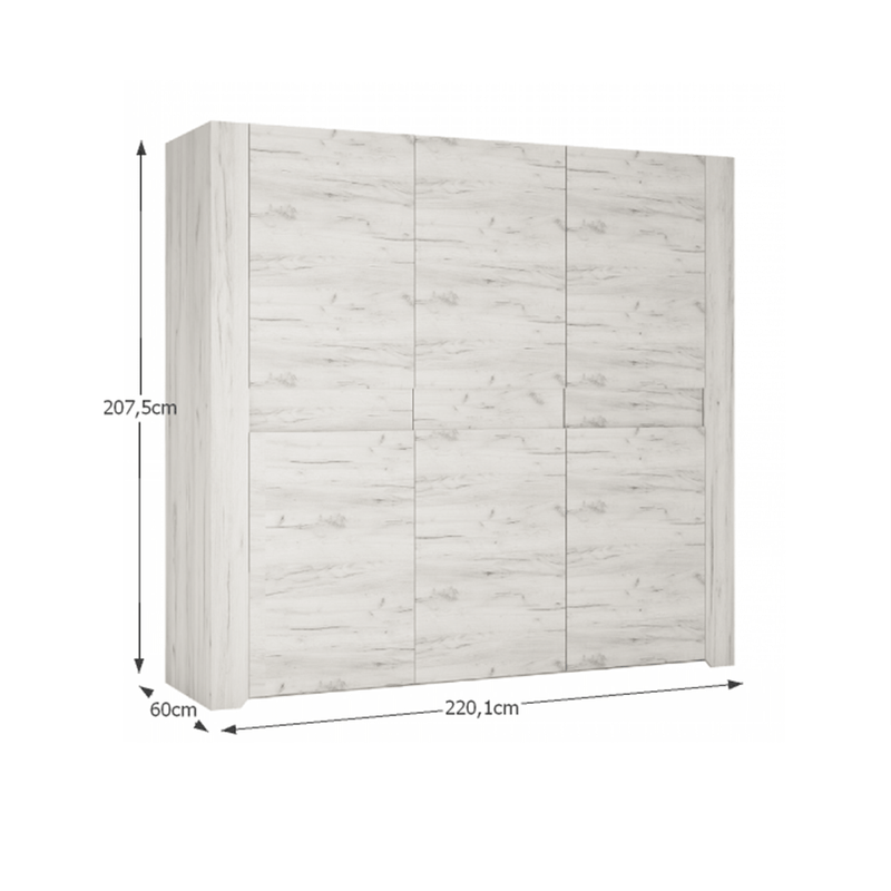 Casa si Gradina - Mobilier - Seturi de mobilier - Seturi dormitor - Set dormitor, (dulap, pat 160x200, 2x noptiera), alb craft, ANGEL - Infinity.ro