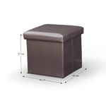 Casa si Gradina - Mobilier - Scaune si fotolii - Tabureti - Taburet pliabil, piele eco maro inchis, TELA NEW - Infinity.ro