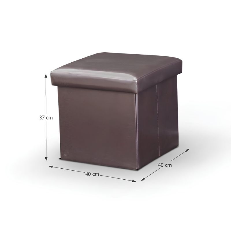 Casa si Gradina - Mobilier - Scaune si fotolii - Tabureti - Taburet pliabil, piele eco maro inchis, TELA NEW - Infinity.ro