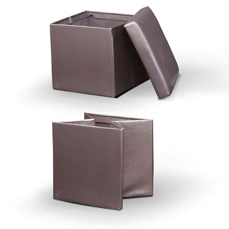 Casa si Gradina - Mobilier - Scaune si fotolii - Tabureti - Taburet pliabil, piele eco maro inchis, TELA NEW - Infinity.ro