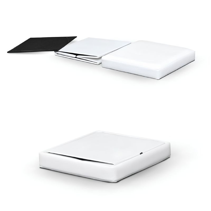 Casa si Gradina - Mobilier - Scaune si fotolii - Tabureti - Taburet pliabil, piele eco alba, TELA NEW - Infinity.ro