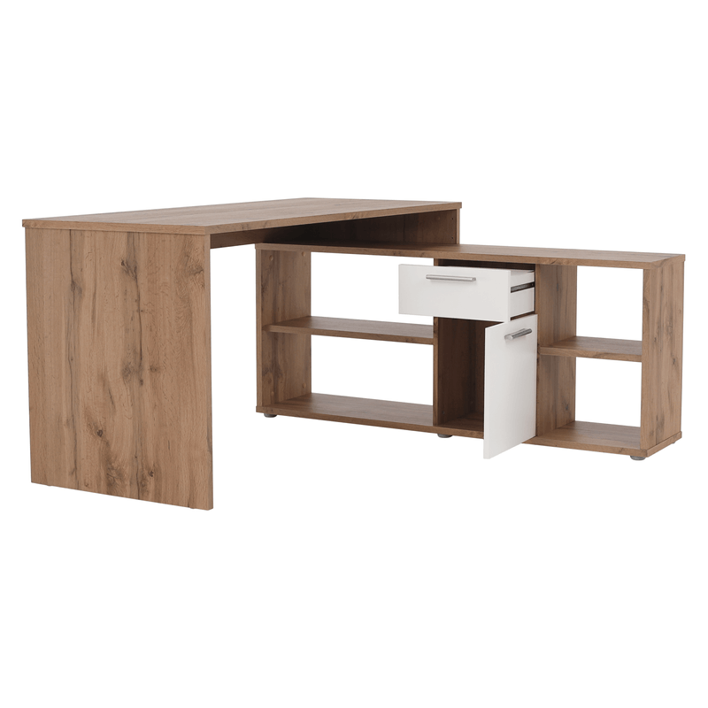 Casa si Gradina - Mobilier - Mese si birouri - Mese bucatarie si dining - Masa calculator, stejar wotan/alb, NOE NEW - Infinity.ro