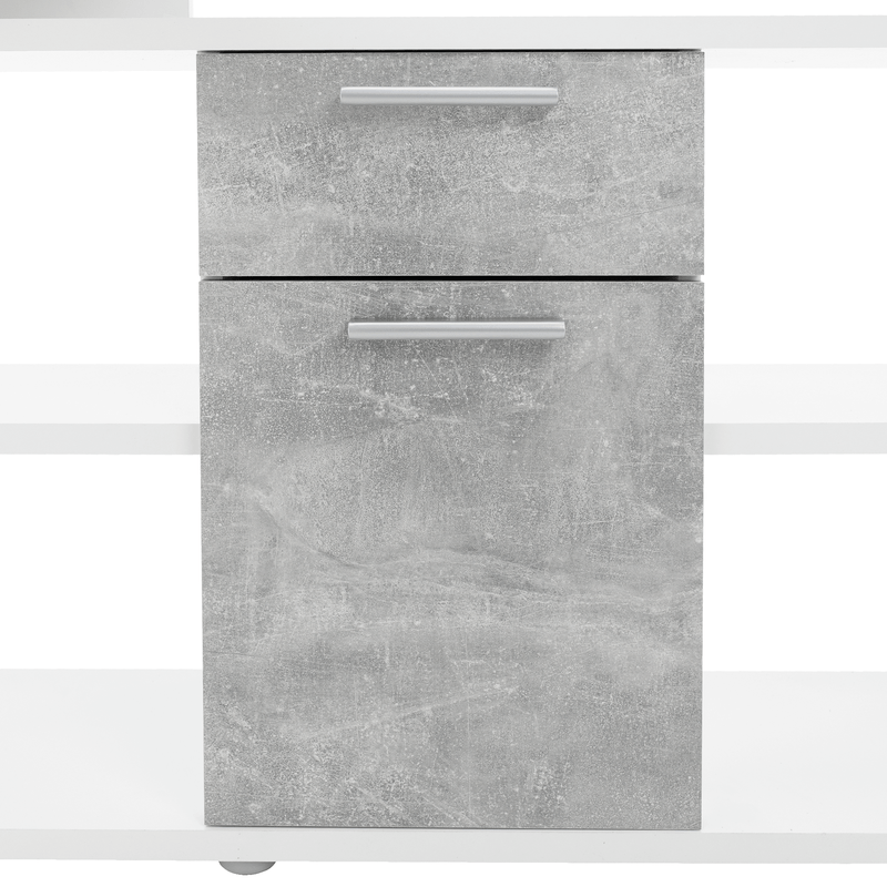 Casa si Gradina - Mobilier - Mese si birouri - Birouri - Masa PC, alba/ciment, NOE NEW - Infinity.ro