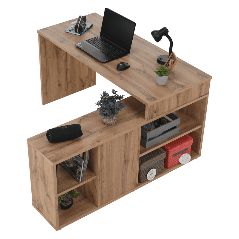 Casa si Gradina - Mobilier - Mese si birouri - Mese bucatarie si dining - Masa calculator, stejar wotan/alb, NOE NEW - Infinity.ro