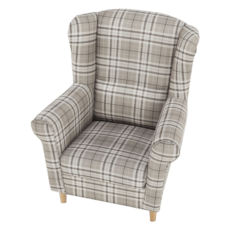 Casa si Gradina - Mobilier - Scaune si fotolii - Fotolii - Fotoliu, material maro carouri, CHARLOT - Infinity.ro