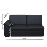 Casa si Gradina - Mobilier - Canapele si coltare - Canapele - Canapea cu 3 locuri cu Manere, piele eco neagra, stanga, BITER 3 1B - Infinity.ro