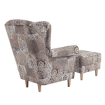 Casa si Gradina - Mobilier - Scaune si fotolii - Fotolii - Fotoliu cu taburet, material vintage model, ASTRID - Infinity.ro